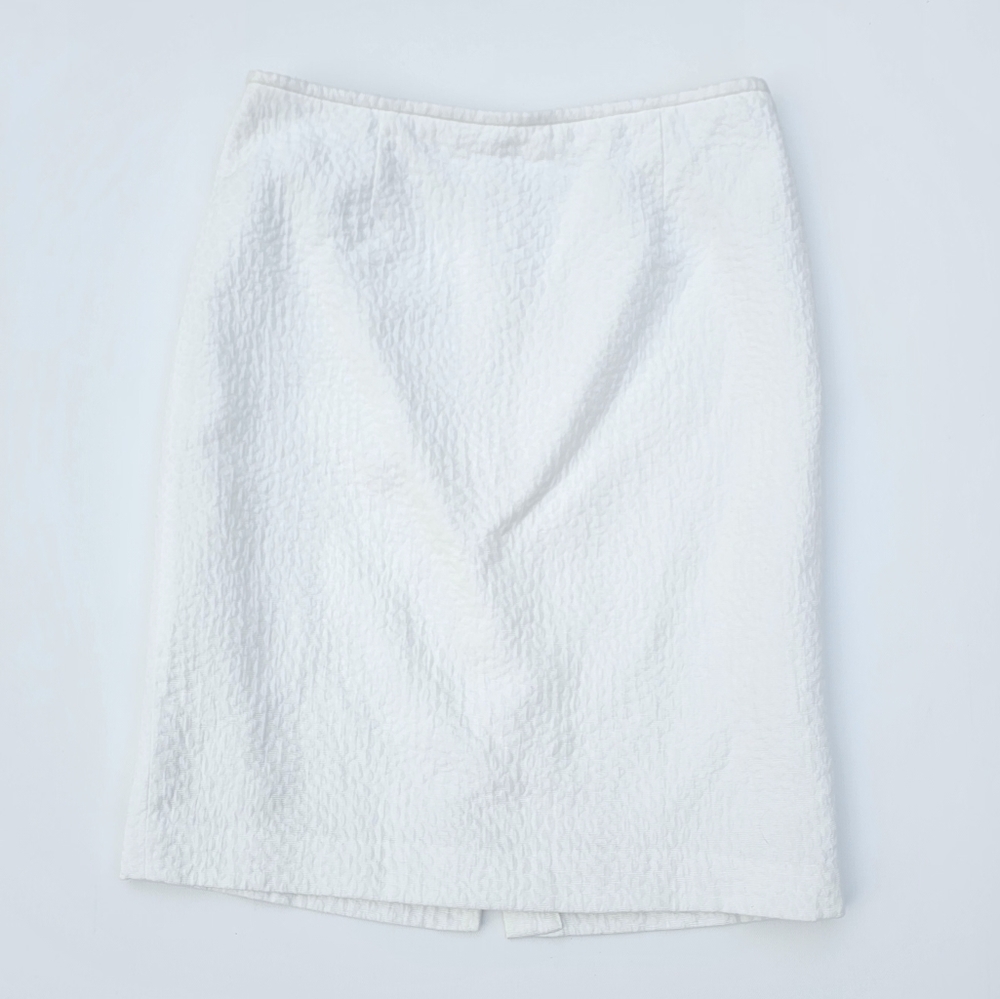 NWOT Calvin Klein White Textured Lined Pencil Skirt Size 10